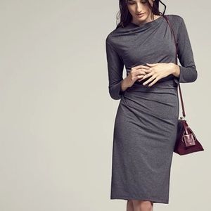 M.M. LaFleur Charcoal Gray Ruched Dress